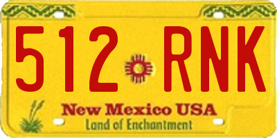 NM license plate 512RNK
