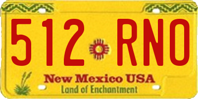 NM license plate 512RNO