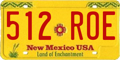 NM license plate 512ROE
