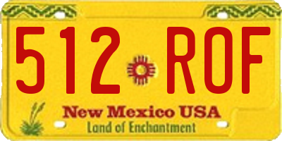NM license plate 512ROF