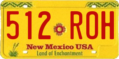 NM license plate 512ROH