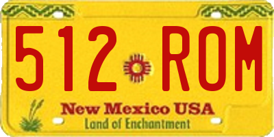 NM license plate 512ROM