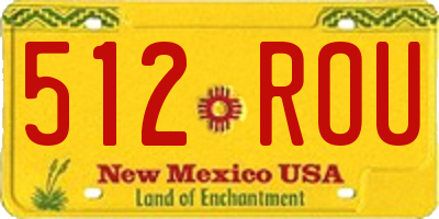 NM license plate 512ROU