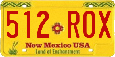 NM license plate 512ROX