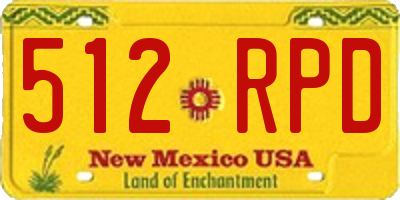 NM license plate 512RPD