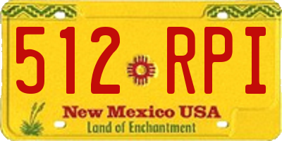 NM license plate 512RPI
