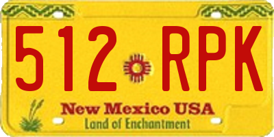 NM license plate 512RPK