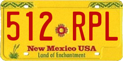 NM license plate 512RPL