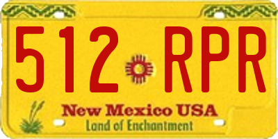 NM license plate 512RPR