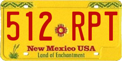 NM license plate 512RPT