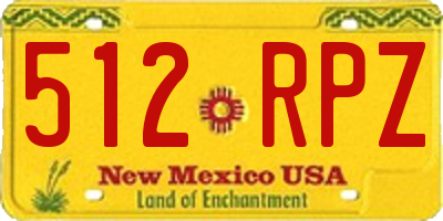 NM license plate 512RPZ