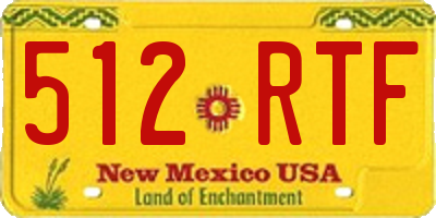 NM license plate 512RTF