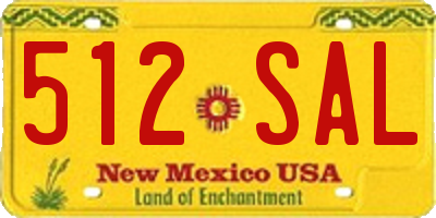 NM license plate 512SAL