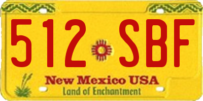 NM license plate 512SBF