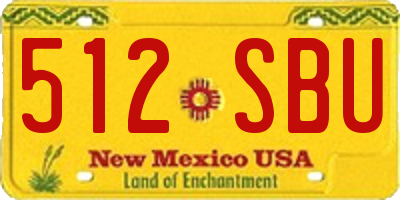 NM license plate 512SBU