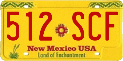 NM license plate 512SCF