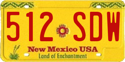 NM license plate 512SDW