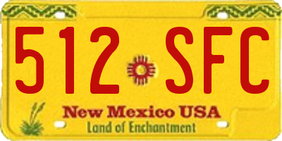 NM license plate 512SFC