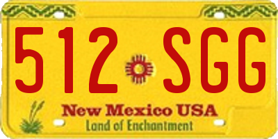NM license plate 512SGG