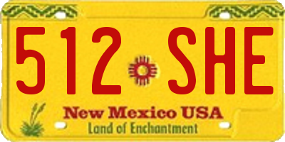 NM license plate 512SHE