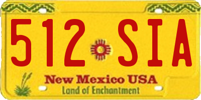 NM license plate 512SIA