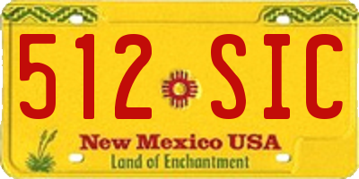 NM license plate 512SIC