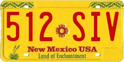 NM license plate 512SIV