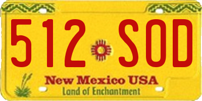 NM license plate 512SOD