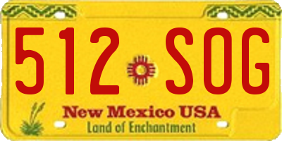 NM license plate 512SOG