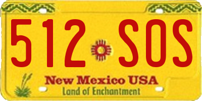 NM license plate 512SOS