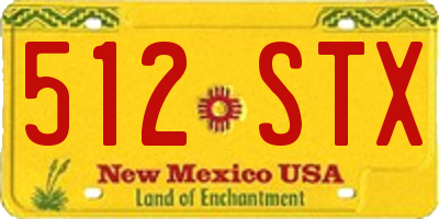 NM license plate 512STX