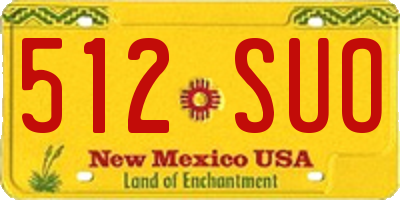 NM license plate 512SUO