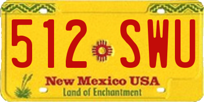 NM license plate 512SWU