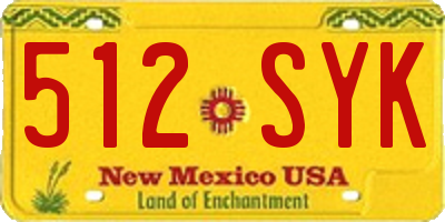 NM license plate 512SYK