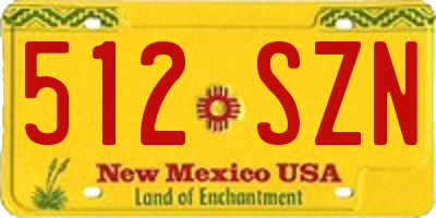 NM license plate 512SZN