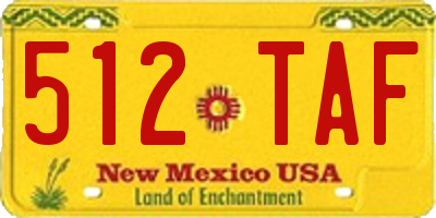 NM license plate 512TAF