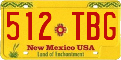 NM license plate 512TBG