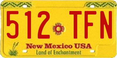 NM license plate 512TFN