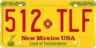 NM license plate 512TLF