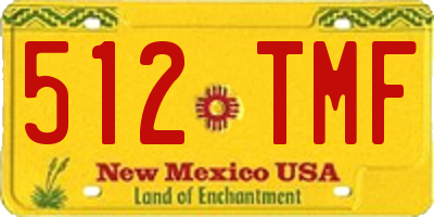 NM license plate 512TMF