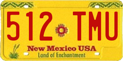 NM license plate 512TMU