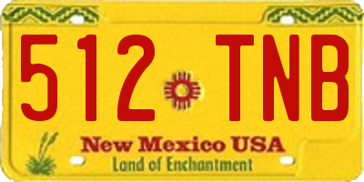 NM license plate 512TNB