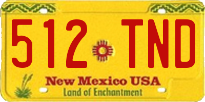 NM license plate 512TND