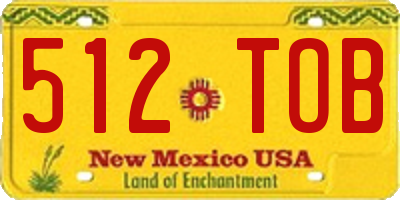 NM license plate 512TOB