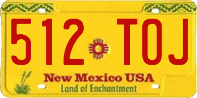 NM license plate 512TOJ