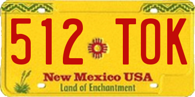 NM license plate 512TOK