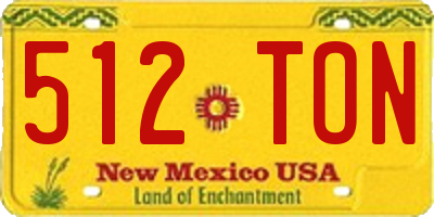 NM license plate 512TON