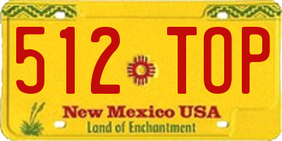 NM license plate 512TOP
