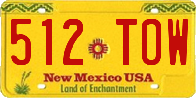 NM license plate 512TOW