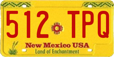 NM license plate 512TPQ